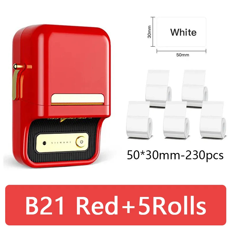 Niimbot Mini Portable Thermal Printer Self-adhesive Label Printer For Stickers Niimbot B21 B1 Label Maker Printer Without Ink